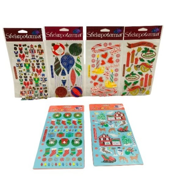 Vintage Stickopotumus Christmas Binder Sticker Lot of 6 Scrapbooking Planner - Picture 1 of 7
